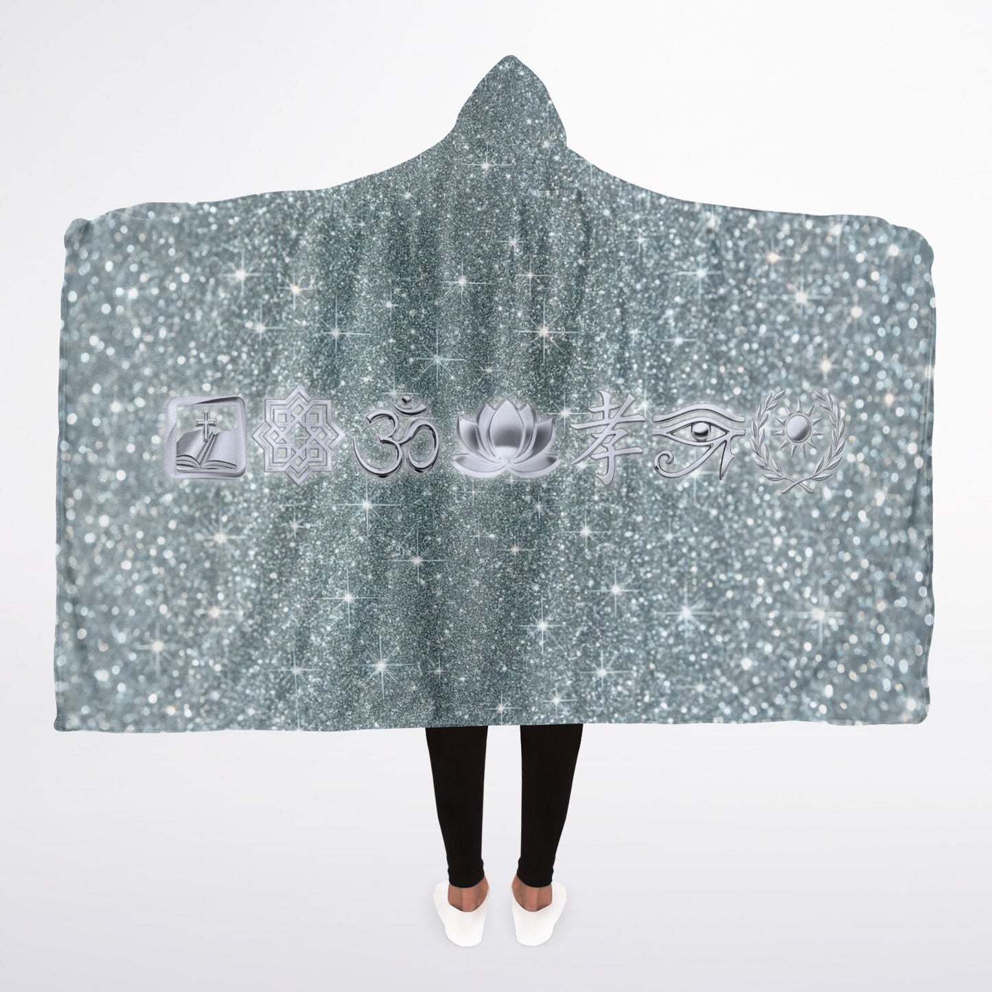 Ancient Wisdom Sherpa Blanket - AOP Platinum