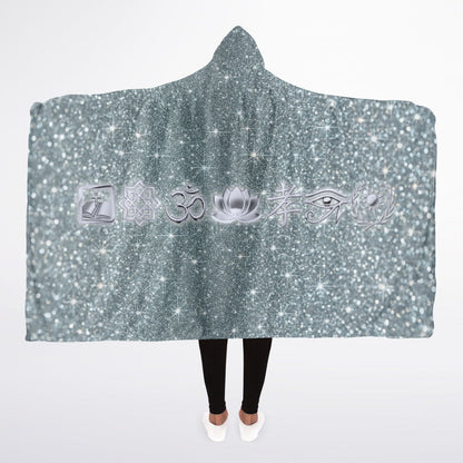Ancient Wisdom Sherpa Blanket - AOP Platinum