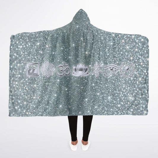 Ancient Wisdom Sherpa Blanket - AOP Platinum